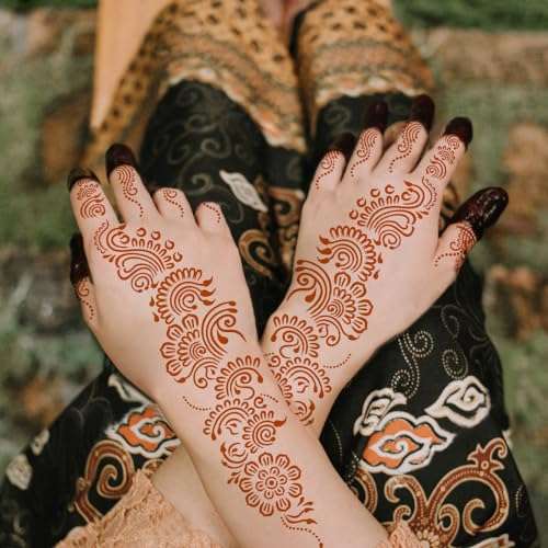 12 Sheets Henna Stencils Kit for Hand Forearm Glitter Airbrush DIY Tattooing Template, Indian Temporary Tattoo Stickers Mehndi Stencils for Hand Body Art 5