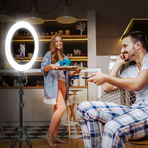 Yesker Ring Light 18" Wireless Remote LCD Screen with Tripod Stand 65W LED Ringlight Bi-Color 3200-5500K CRI≥95 for Portrait Live Stream Photography Tiktok Video Zoom Meeting Online Teaching 2