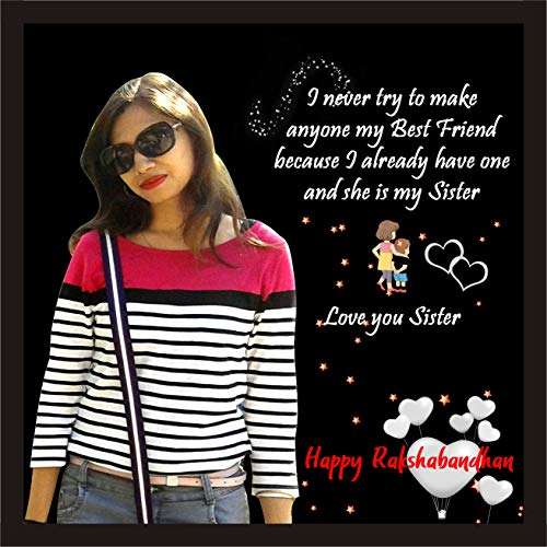 Express-O-Board Personalised Rakshabandhan Gift Photo Frame for Sister (12 in x 12 in) 1