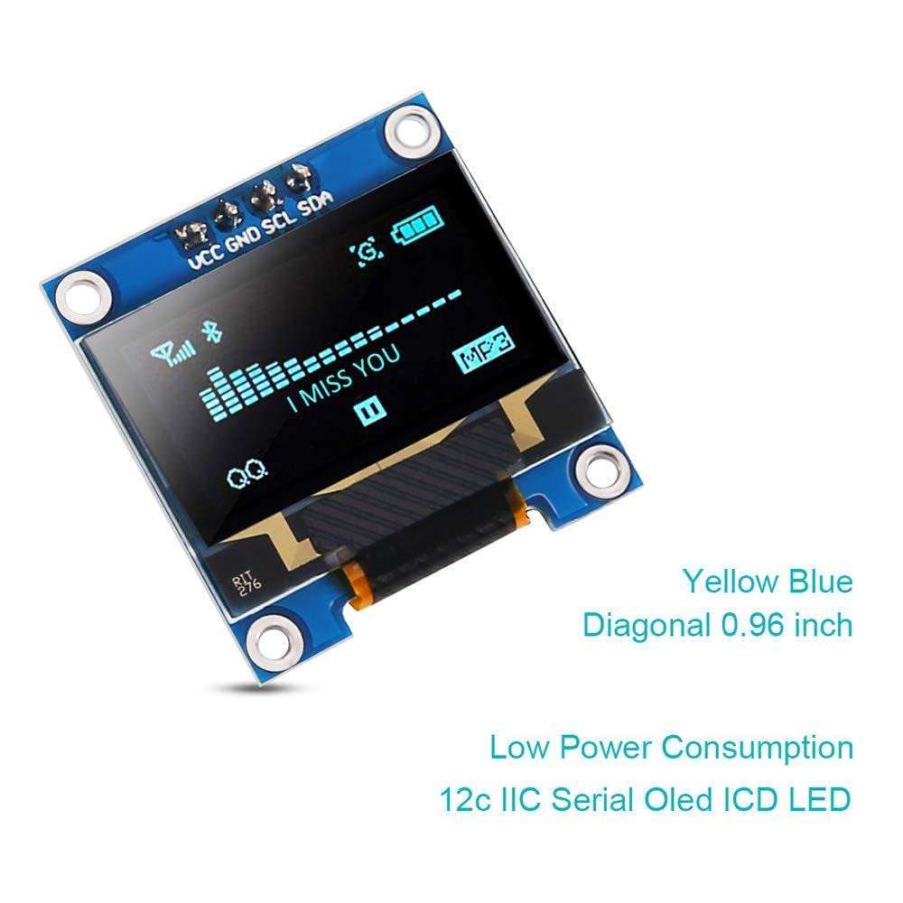 Techtonics 0.96 INCH 4-Pin Yellow-Blue 128X64 OLED IIC I2C LED Display 3