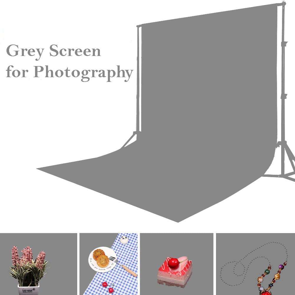 Giftmax Single Holder Umbrella Lighting Kit with Umbrella Studio Light with Backdrop Cloth Screen Photo Background Backdrop Stand Support System (Single Holder Kit + Grey Screen) 5