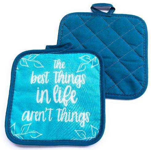 Oven Mitts - Potholder Dish Scrubber Towel Linen Set (6 Pieces) Inspirational Design Includes 1 Towel 2 Dish Clothes 2 Potholders 1 Oven Mitt - Motivational Linen Set - Kitchen Decor 3