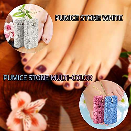 Jairestone Pumice Stone for Feet - 2 Pack Lava Stones - Callus Remover and Foot Scrubber - Exfoliating Rock for Hard, Dry and Dead Skin on Heels (White) 6