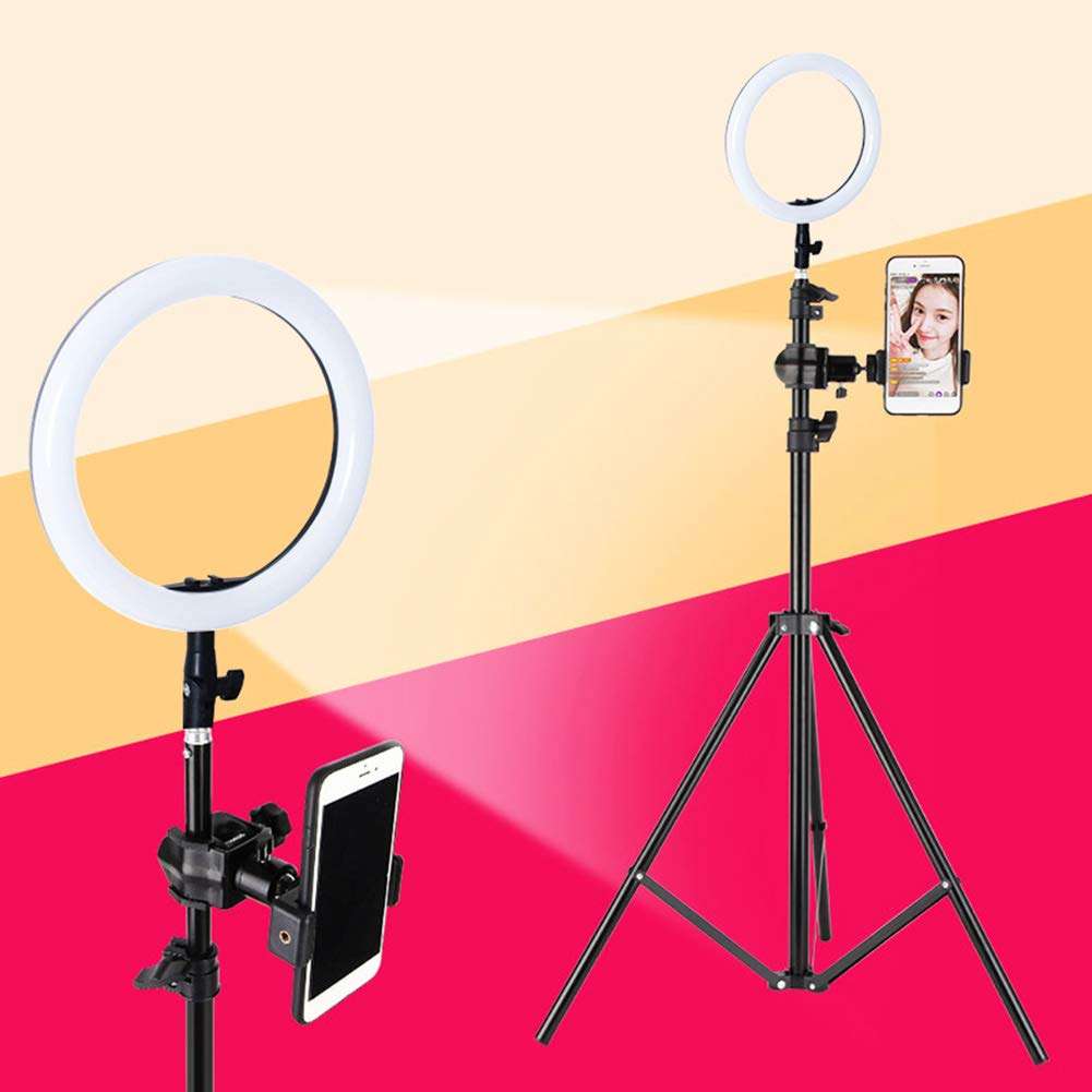 OCUhome Ring Light, LED Ringlight Kit, Ring Light with Stand, Portable 10 Inch LED Ring Fill Light Selfie Photo Video Studio USB Dimmable Lamp for Live Stream Tripod Holder 2