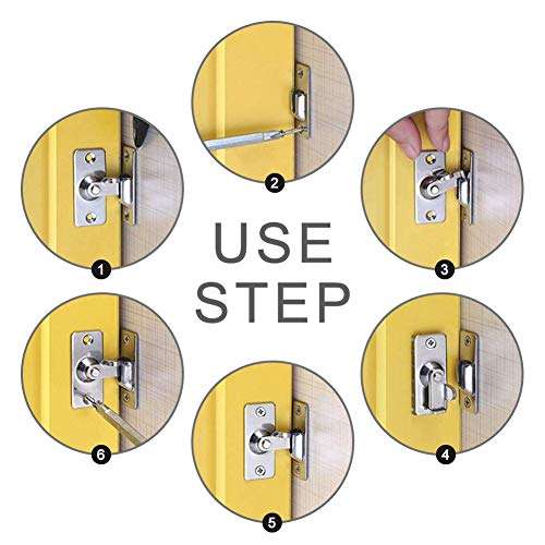 90 Degree Right Angle Door Lock Buckle Lock Bolt Lock cam Lock for Door and Window Sliding Lock bar Bolt barn Sliding Door Lock Sliding Latch 4