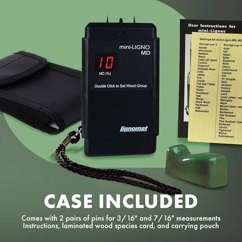 Lignomat Mini-Ligno MD - Pin Moisture Meter - Moisture Detector for Wood, Woodworking & Flooring - Humidity Detection & Moist Meter for Wall, Home Construction, Water Damage, Lumber Drying, Firewood 3