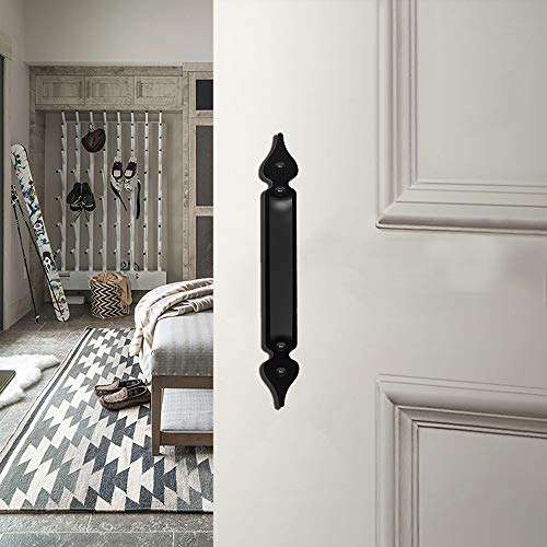10 Inch Sliding Barn Door Pull Gate Handles Frosted Black 1 Pack 1