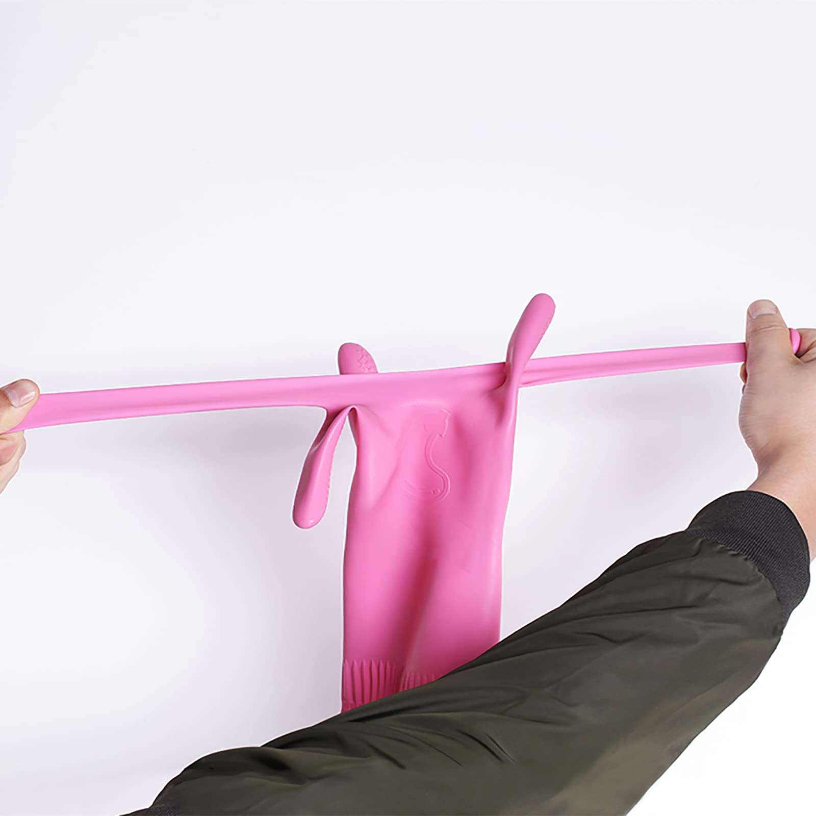 Cleaning Rubber Gloves,Reusable Dishwashing Gloves for Housework, Kichen, Bathroom (Pink(1 pair),S) 5