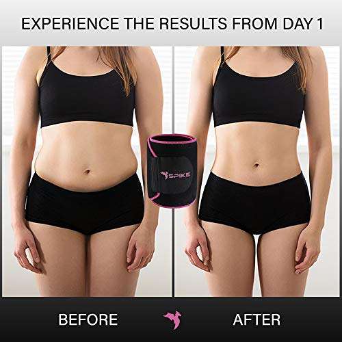 SPIKE Sweat Slim Belt Tummy Tucker Shapewear for Men and Women Non-Tearable Neoprene Shaper wear and Tummy Trimmer Exercise Waist Trainer Abs Sauna Stomach Belt up to 45 Inches Waist Size (Pink) 2