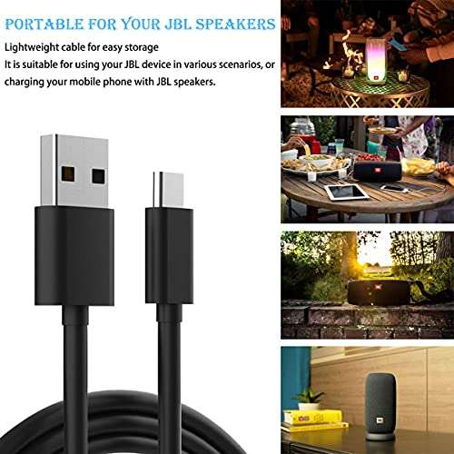 Air Flying wing FEIYIU USB Fast Power Charging Charger Cable Cord for JBL Charge 4 Charge 5 JBL Pulse 4 Clip4 JBL Flip 5 JBL Flip 6 Bluetooth Speaker Power Supply Cable Cord 5