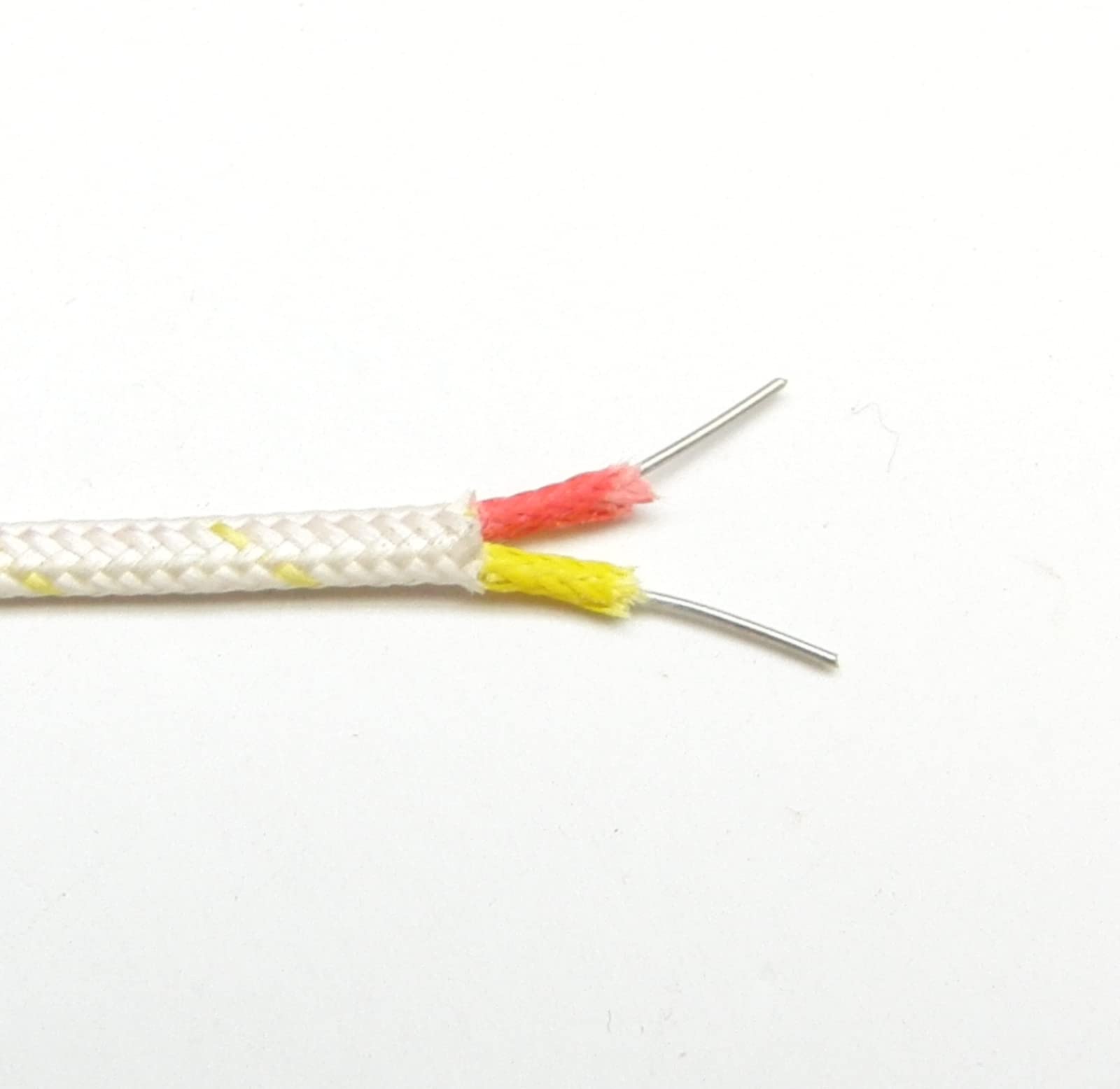 K-Type Thermocouple Wire AWG 24 Solid w. High Temperature Fiberglass Insulation up to 700 Degree C or 1300 F - 10 Yard roll 2