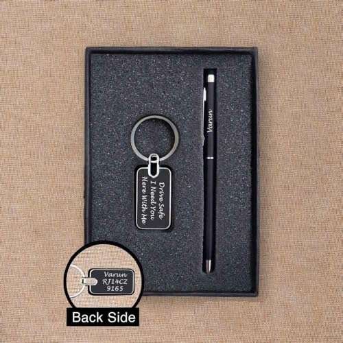 Tempt - Personalized Pen and Keychain, Pen with Stylus(Mobile Touch), Personalized Keychain with Both Side Message, Ink Color-Blue 4