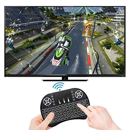 BIFANS 2.4G Mini Wireless Keyboard with Touchpad Mouse, Upgraded Multi BRG Backlight Memory, Portable Wireless Keyboard with USB Receiver Remote Control for Android Smart TV Box Pad Windows Mac 4