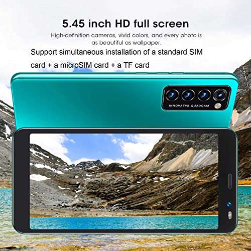 Hilitand 5.45 inch Smartphone, HD Full Screen Unlocked Cell Phones, for Android 4.4.2 Face Fingerprint Smart Phone, 512MB/4GB, Camera Mobil Phone, 1500mAh Battery, 128GB Extension (Green) 3