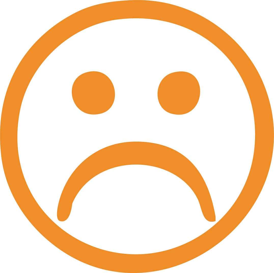 Decaltor Orange Unhappy Face - Laptop Stickers - 5" Vinyl Decal -Funny Laptop, Phone, Tablet Vinyl Decal Sticker,Bumper Sticker 1