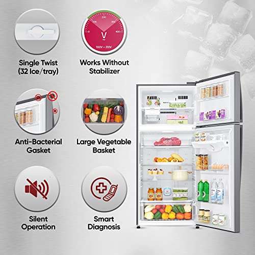 LG 475 L 1 Star Frost Free Inverter Wi-Fi Double Door Refrigerator (2023 Model, GN-H602HLHM, Platinum Silver 3, With Hygiene Fresh+ & Door Cooling+) 3