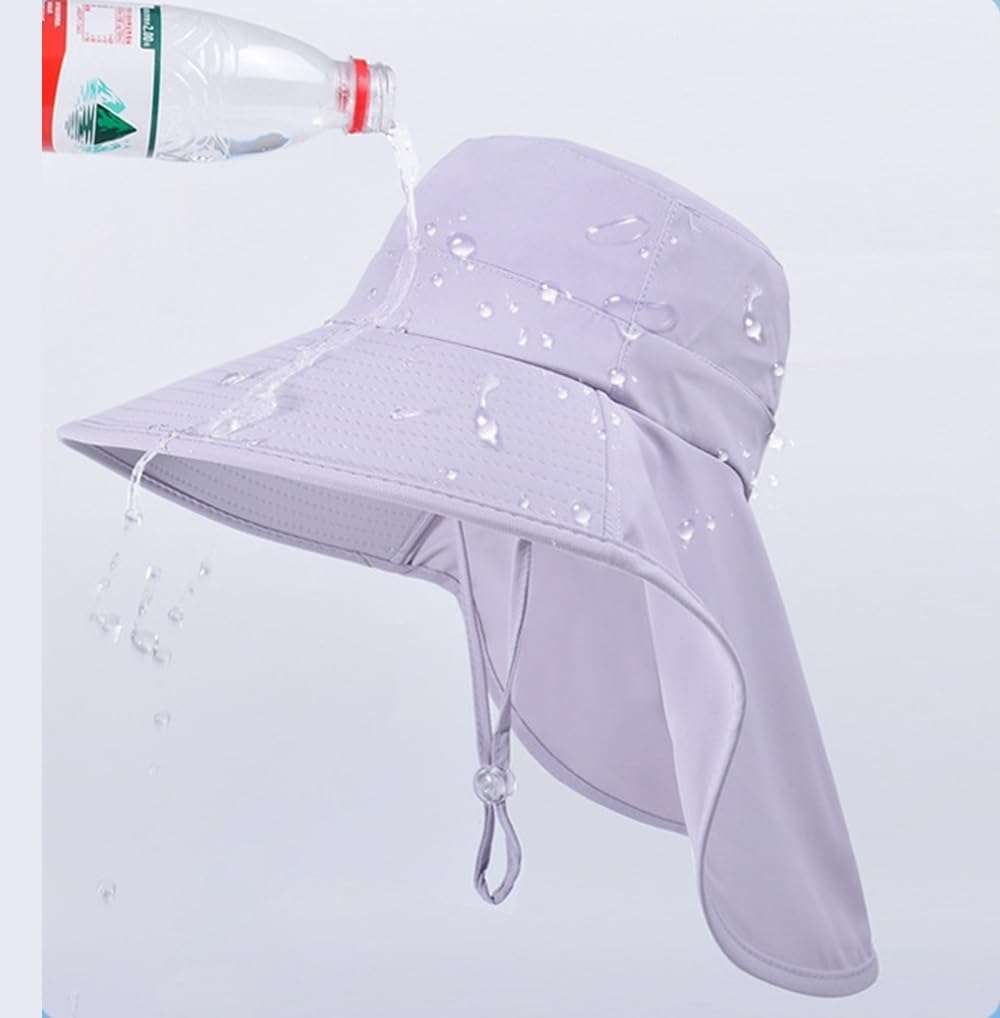 Haimeirui Wide Brim Sun Hat for Women UPF 50+ Bucket Beach Essential Visor Beach Outings Hiking Gardening Camping Travel Hats (US, Alpha, Large, Beige) 6