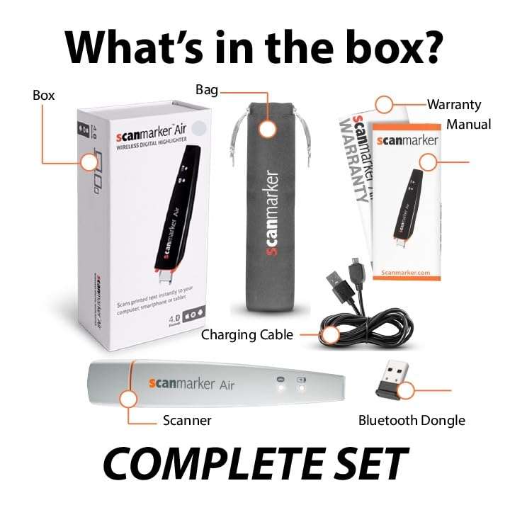 Scanmarker Air Pen Scanner & Translator Pen | Electronic Translation Pen & Smart Reading Pen for Dyslexia, Students & Professionals - Compatible with Mac, Windows, iOS & Android (White) 4