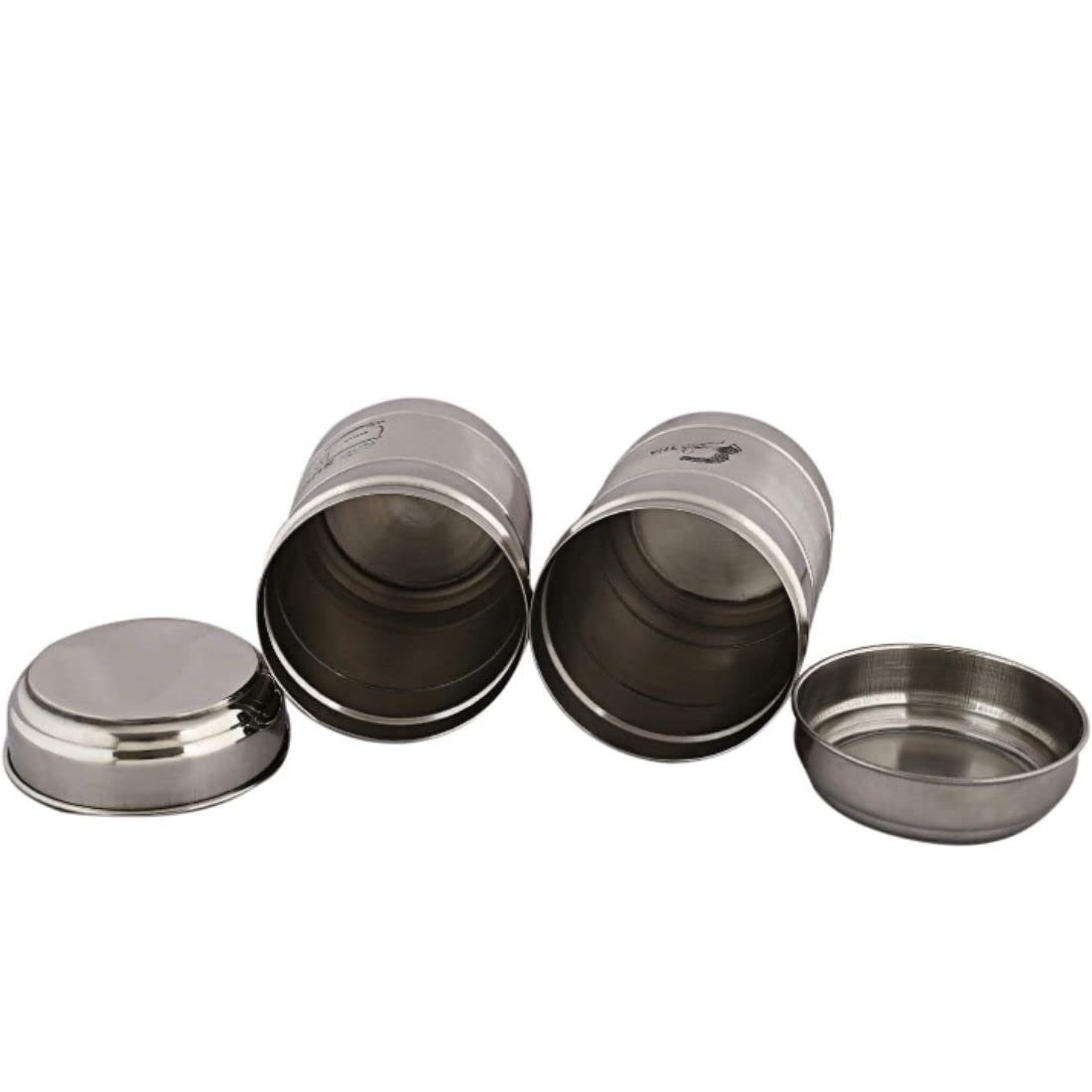Stainless Steel Jar | Container | Canister set for Tea & Sugar | Tea Sugar Containers Set of 2 | Silver | (Classic 2 Pc Set) 4