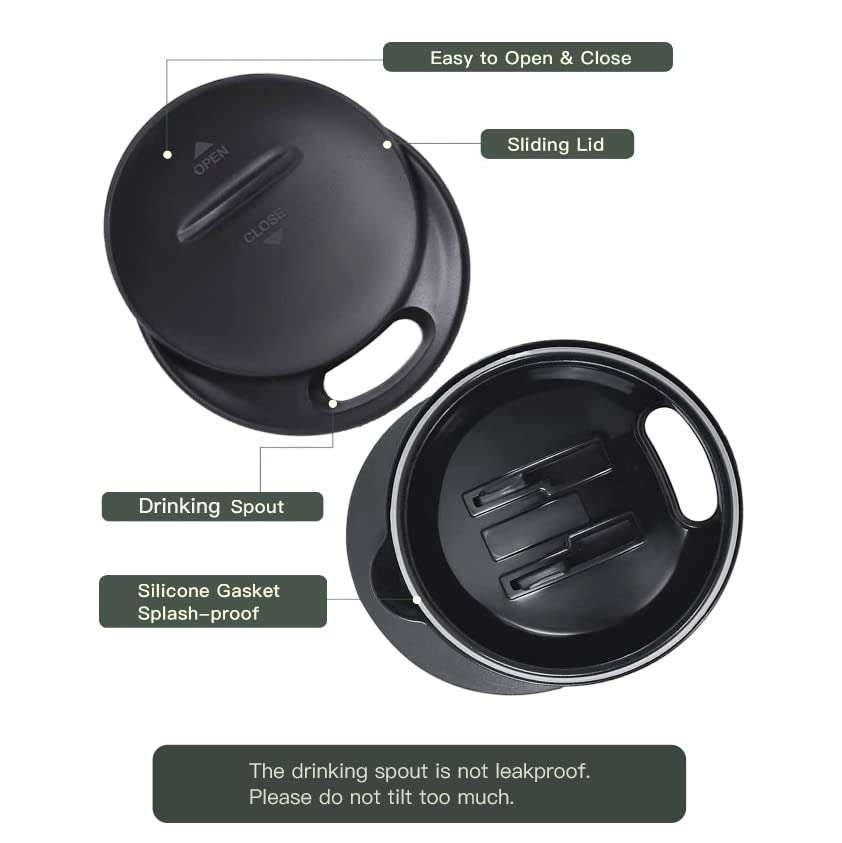 Ideus 16 oz (470 ml) Insulated Coffee Mug with Handle and Lid, Double Wall Stainless Steel Vacuum Thermal Coffee Mug, Travel Coffee Cup Thermal Cup for Home and Office (Snow Mountain White) 4