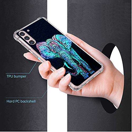 Ecute Clear Slim Protection [Air Armor Designed] Case Cover Compatible with Samsung Galaxy S21 6.2 inch 2021 Released (Not for S21FE,S21+Plus,S21 Ultra) - Moon Dolphin (Galaxy Elephant) 4