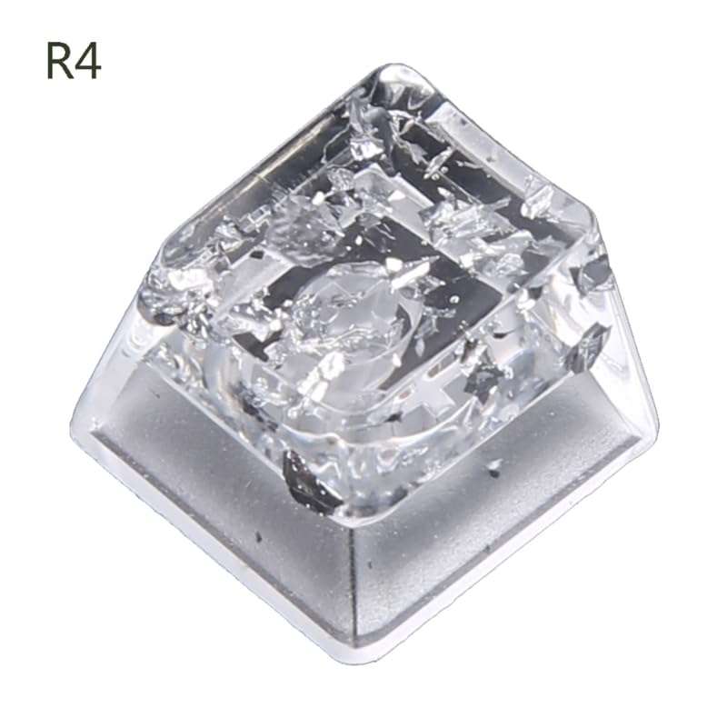 Resin Keycaps OEM Profile For Mechanical Keyboard Transparent Silver Foil For Key Cap Gaming Personalized Keyc Resin Keycap Keycaps 4