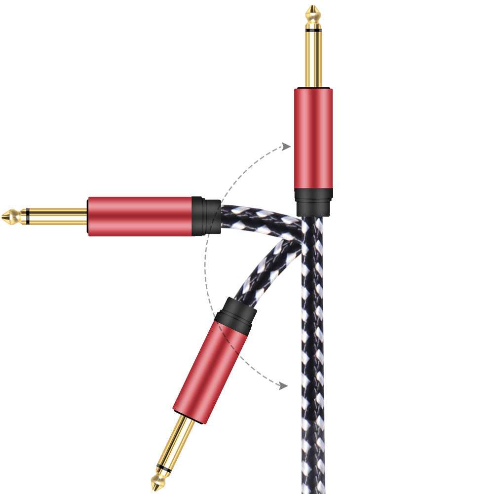 Audio Y-Splitter Cable 20FT, 1/8" TRS Stereo to Dual 1/4" TS Mono Jack 3.5mm Aux Mini Jack to 6.35mm Plug Breakout Path Cord for iPhone, iPod, Computer Sound Cards, CD Players, Multimedia Speakers 3