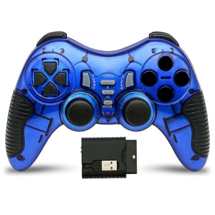 TCOS TECH 6 in 1 2.4G Wireless Game Controller Gamepad Gaming Joystick with Vibration for PC Windows Laptop Gaming Consoles PS1, PS2, PS3, Xbox 360, TV Box 1
