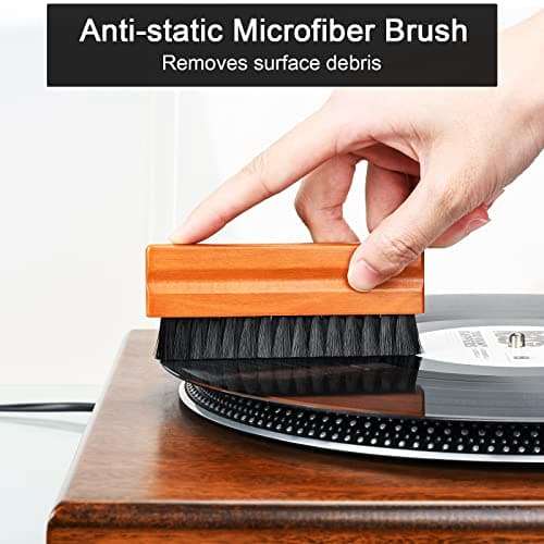 Vinyl Record Cleaner Kit - 5in1 Anti Static Carbon Fiber Vinyl Records Cleaning Brush - Duster &Turntable Stylus Cleaning Gel - Air Blower - Cleaning Cloth - Cleaning Liquid - Vinyl Record Cleaning Kit 3