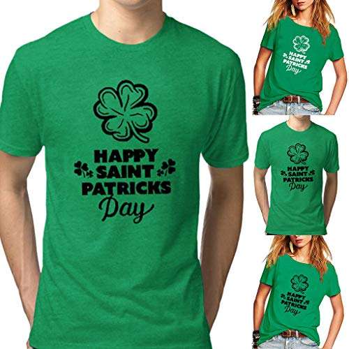 T-Shirt for Lovers Casual Short Sleeve St. Patrick's Day Printed Tops Women Men Round Neck Tees Shirts Blouse Tunic 5