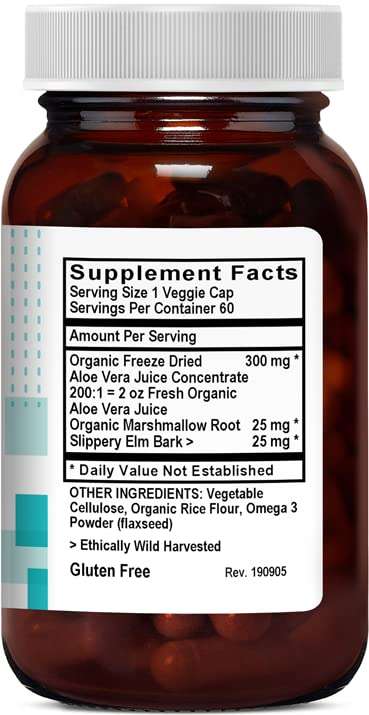Kovite Aloe Vera Plus - 60 Veggie Caps - Kosher 200:1 Extract. Kosher Organic Dried Aloe Vera Gel, Marshmallow Root, Slippery Elm 4