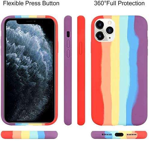 MUTEBOX Rainbow Case | Slim & Protective Design Silicone Back Cover with Logo Compatible for iPhone 12 Pro (Red) 3