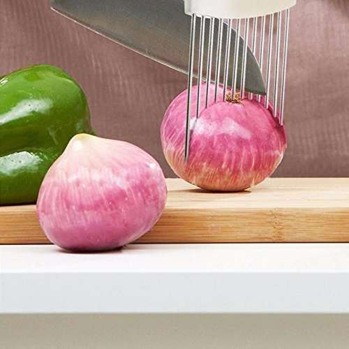 iDream Stainless Steel Onion Tomato Vegetable Slicer Cutter Holder, Blue 4