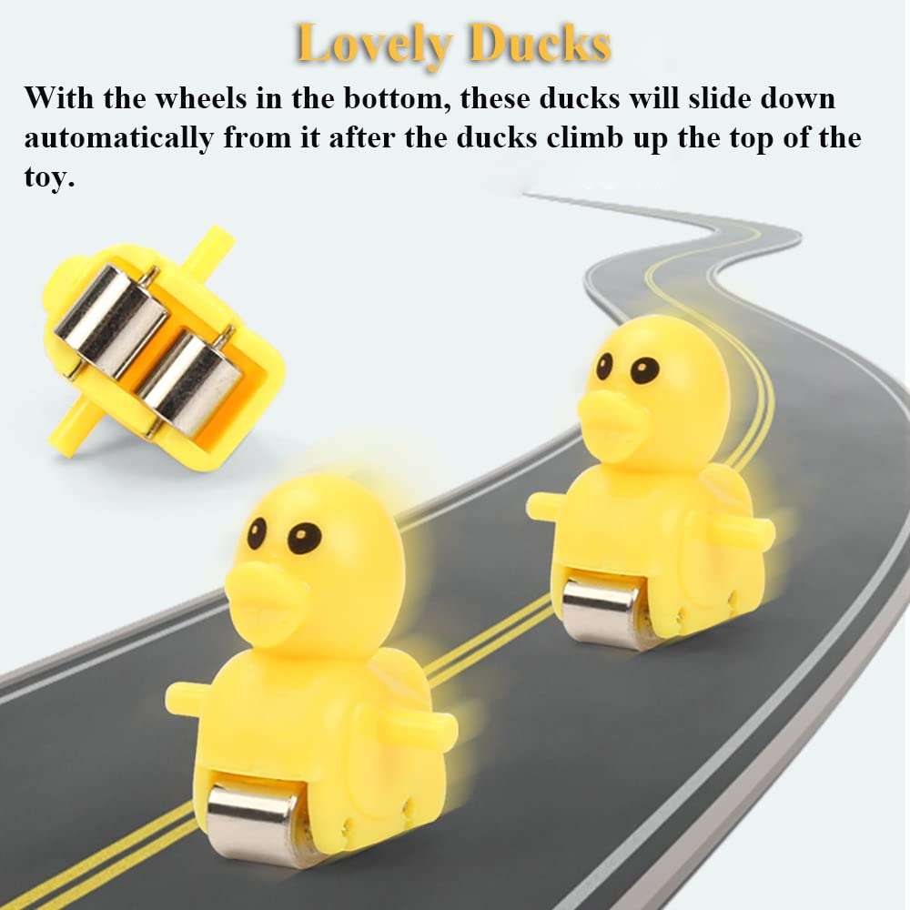 NEXTAKE Extra Ducks for Duck Slide Toy Set, Accessory for Automatic Stair-Climbing Ducklings Cartoon Race Track Set Slide Toy Escalator Toy, Fit The 1.5cm/ 0.59inch Track (Extra Ducks-6 PCS) 3
