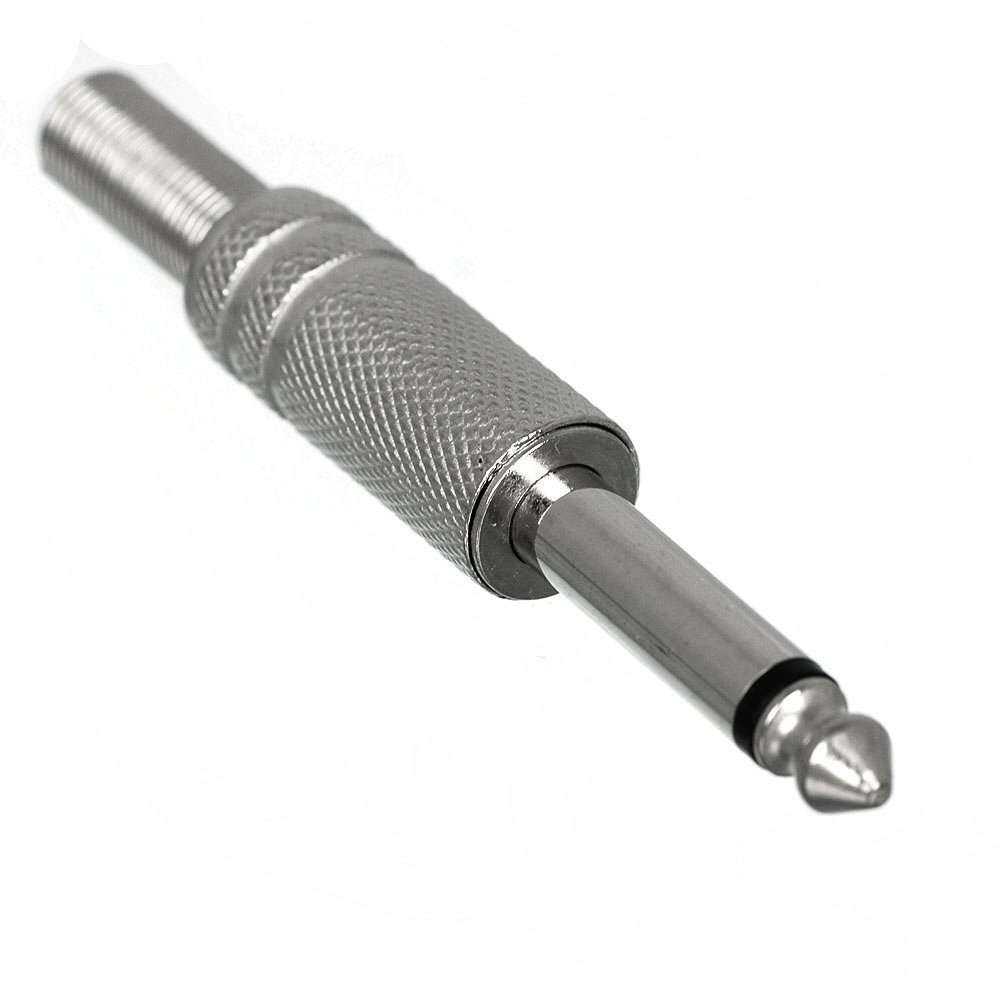 CESS 1/4 Inch TS Audio Phono Tone Male Plug Cable Connector - 1/4" 6.35mm TS Guitar Cable Plug (10 Pack) 6