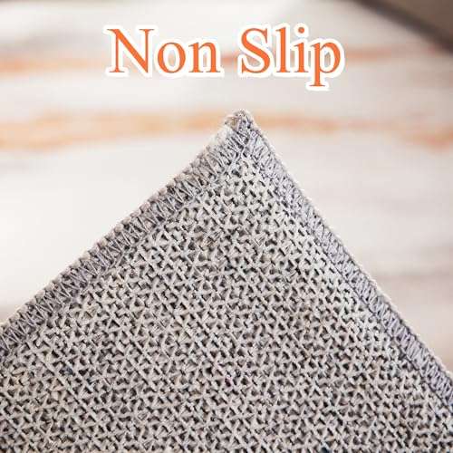 Carvapet Rugs for Hallway, Modern Abstract Low Pile Large Carpet with Rubber Backing, Foldable, Non Slip Machine Washable Runner Rug (8 x 2 Feet Rectangular, Blue Rug) 4