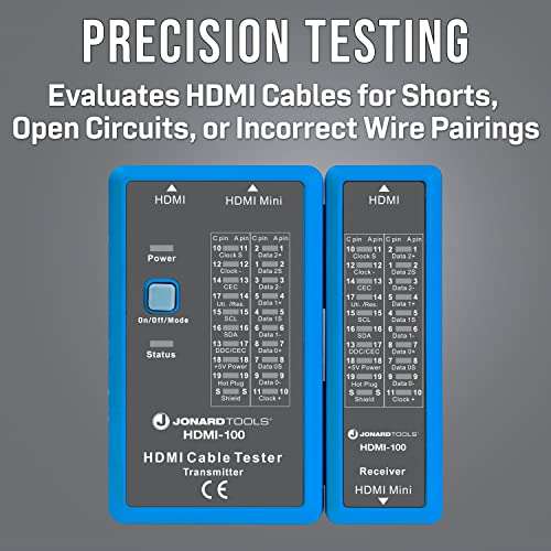 Jonard Tools HDMI-100 HDMI Cable Tester for HDMI and Mini HDMI Cables, Black 2