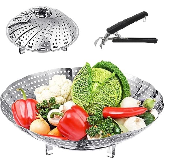 FASTYLE Stainless Steel Steamer Basket for Stainless Steel Hot Bowl/Pot Holder