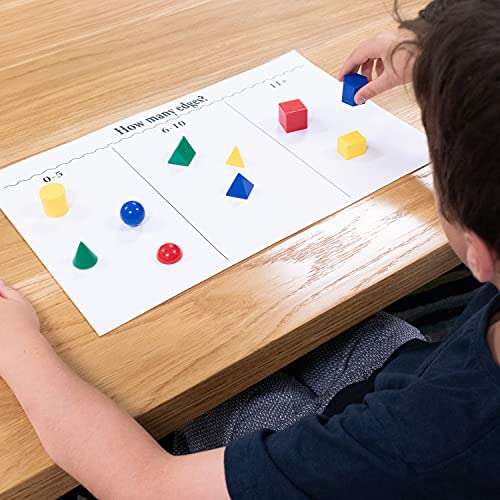 edxeducation Mini Geometric Solids | Set of 40 | Multicolored 3D Shapes | Math Manipulative For Kids | Home Learning Toy for Early Math and Geometry 6