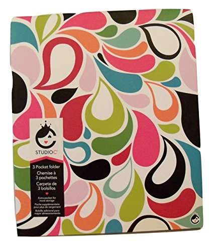 Studio C Carolina Pad Tri-fold 3-Pocket Folder, Sugarland (Flower Petals)