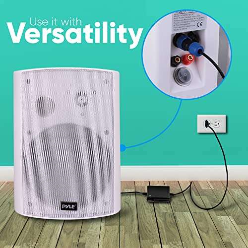 Pyle Pair of Wall Mount Waterproof & Bluetooth 6.5'' Speaker System & 12V AC/DC Power Adapter - 24 Watt, AC 100-240V to DC 12V, Replacement Part Models 6