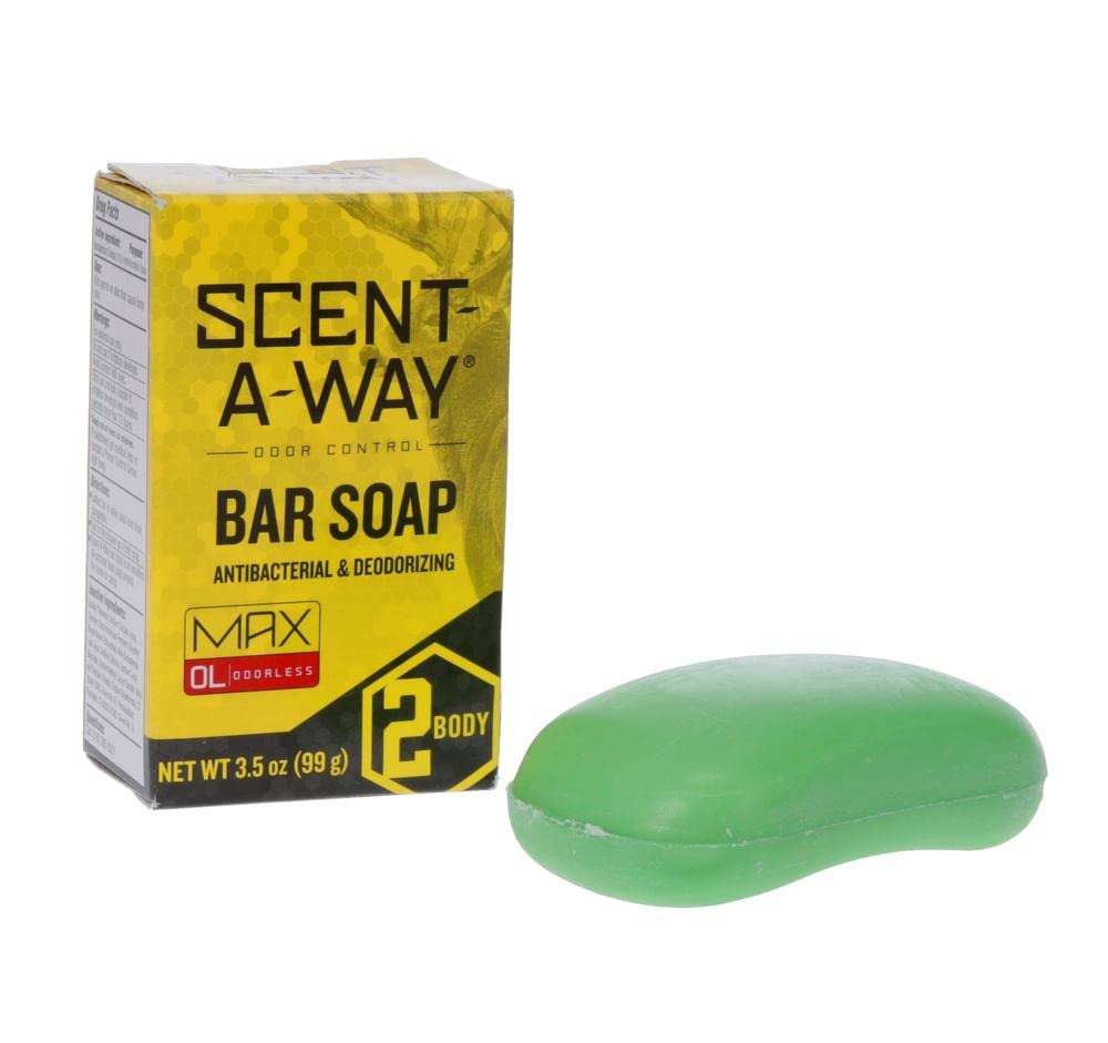 Hunters Specialties Scent-A-Way MAX Bar Body Soap - Hunting Odorless Green Soap Scent Eliminator for Hunters, Trappers, Anglers, and Campers - 3.5 Oz Bar