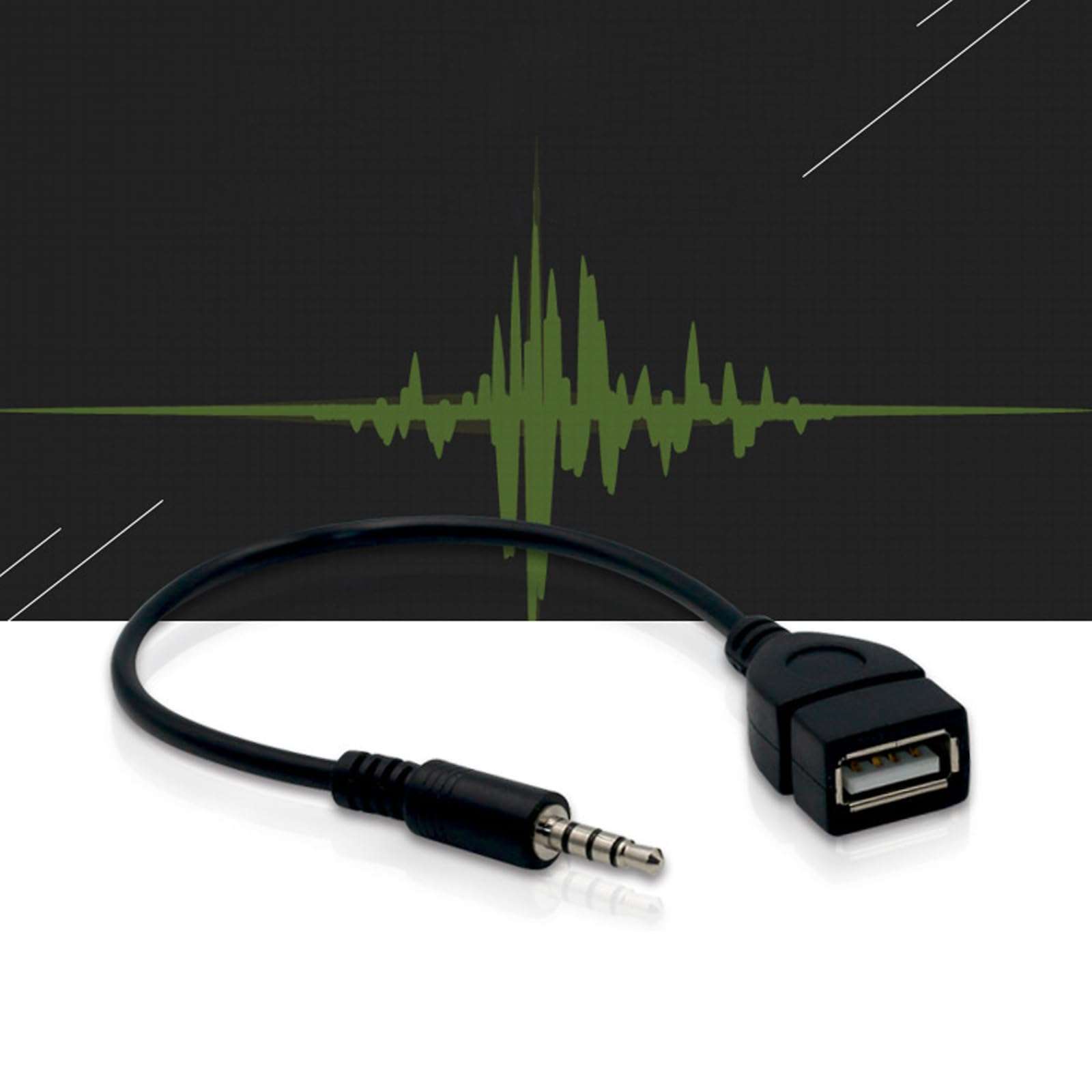 Zaagot 3.5mm 1/8 inch AUX Plug Male to USB 2.0 Female Adapter Converter Cable for Playing Music with U-Disk in Car Plastic 4