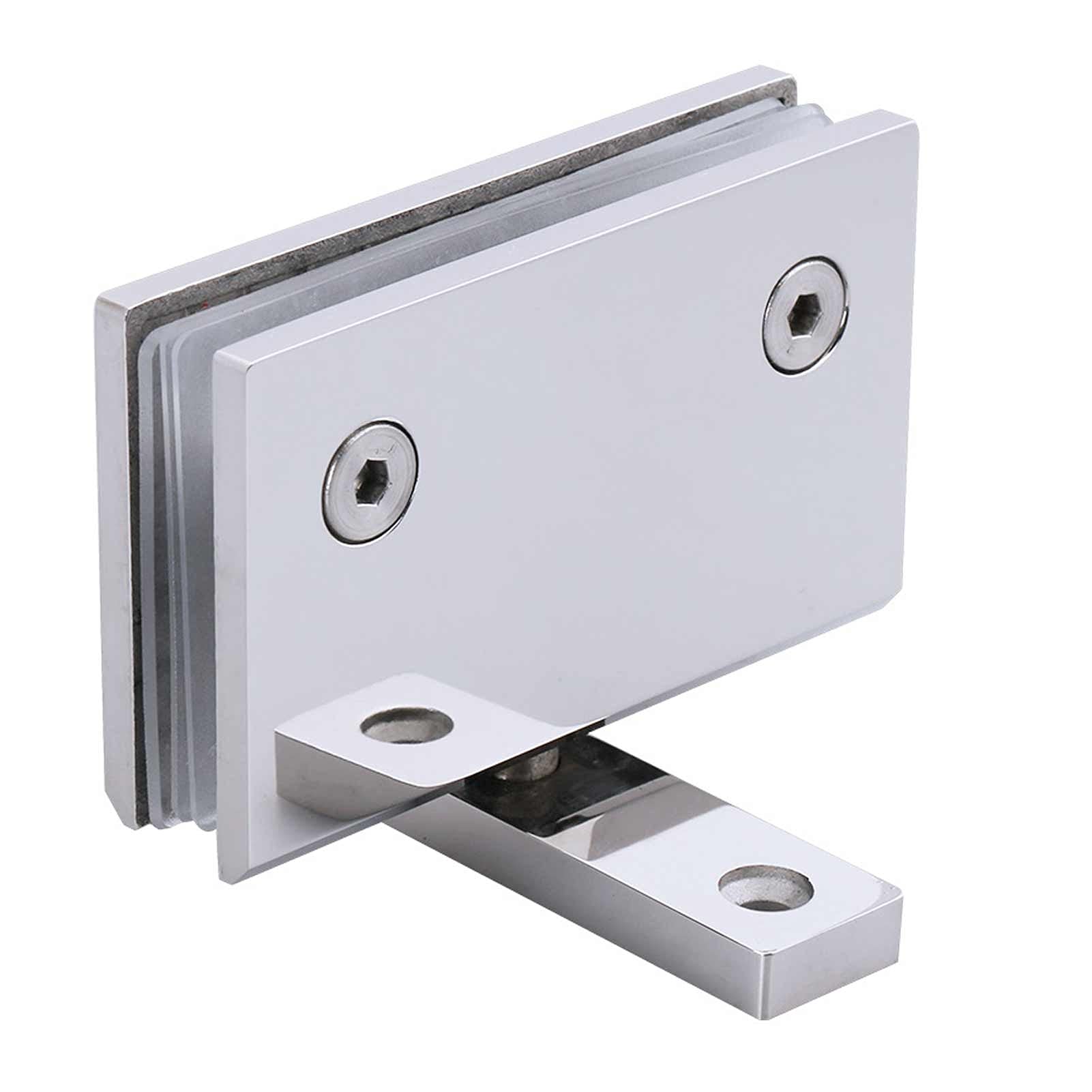 Glass Door Hinge,Bathroom door Hinge,Bathroom Clamp Clip,Heavy Duty 360 Degree Glass Door Cabinet Display Cabinet Clip Frameless Glass Shower Door Hinge Replacement Parts, 304 Stainless Steel Polished 1