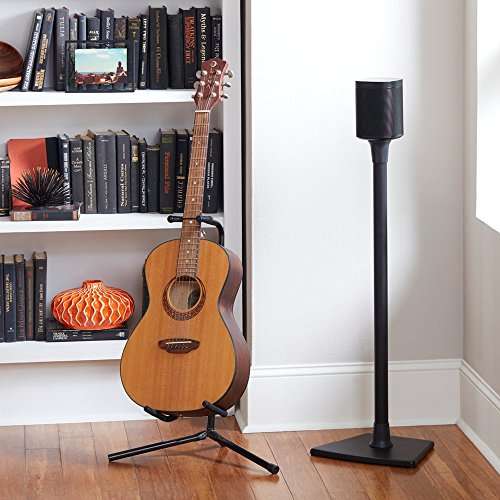 Sanus Wireless Sonos Speaker Stand for Sonos One, Play:1, & Play:3 - Audio-Enhancing Design with Built-in Cable Management - Single Stand (Black) - WSS21-B1 5