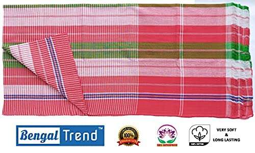 BENGAL ENTERPRISE Gamcha Cotton Bath Towel for Men & Women Full Size Stylish Soft Bengali Towels Large XXXL Combo Set of 2 3