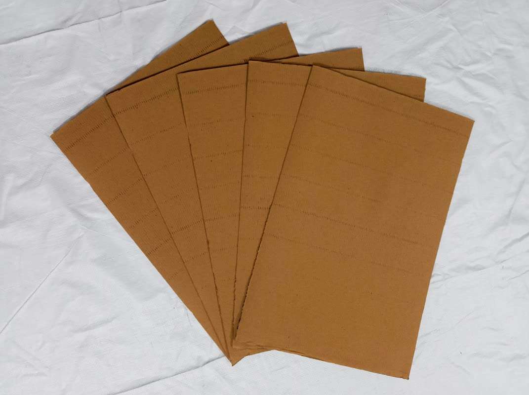 NAVMAV Corrugated Packing Sheets Carton Sheet Cardboard Sheet Craft-Kraft Paper Sheet Shipping Packaging Sheets for Art E-Commerce Packaging Use Brown cutting 5pc (15 X12 Inch) 3