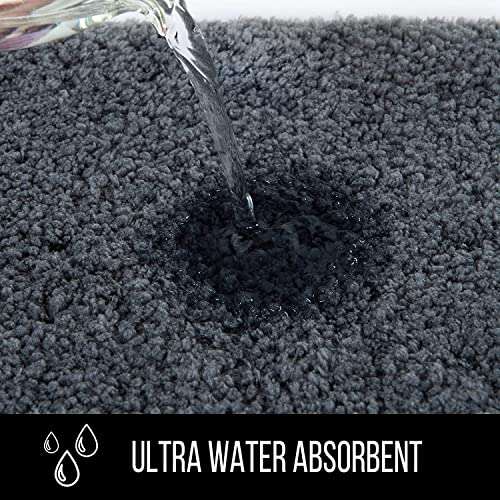 SIWAN | Microfiber Soft Door Mats for Bathroom Entrance/Kitchen or Drawing Room Mats, Water Absorbent Dirt Trapper (Size: 60 x 40 cm, Dark Grey) Pack of 1 6