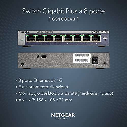 Netgear GS108Ev3 ProSafe - 8-Port Gb, GS108E-300PES 2