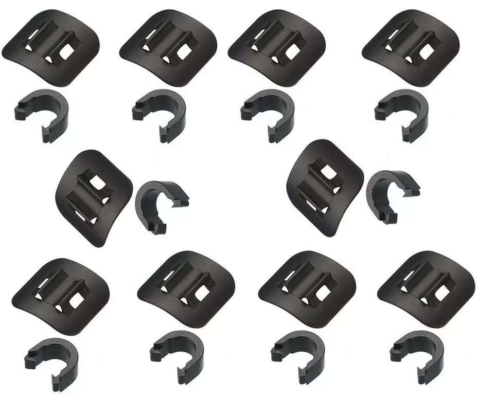 WCS 10pcs Road Bicycle MTB Bike c-Clips Clamps housing Hose Guide with Adhesive seat for Brake derailleur Shift Cables or Oil Tube,